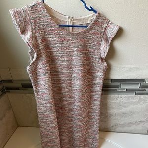 Pink sleeveless tweed Loft dress